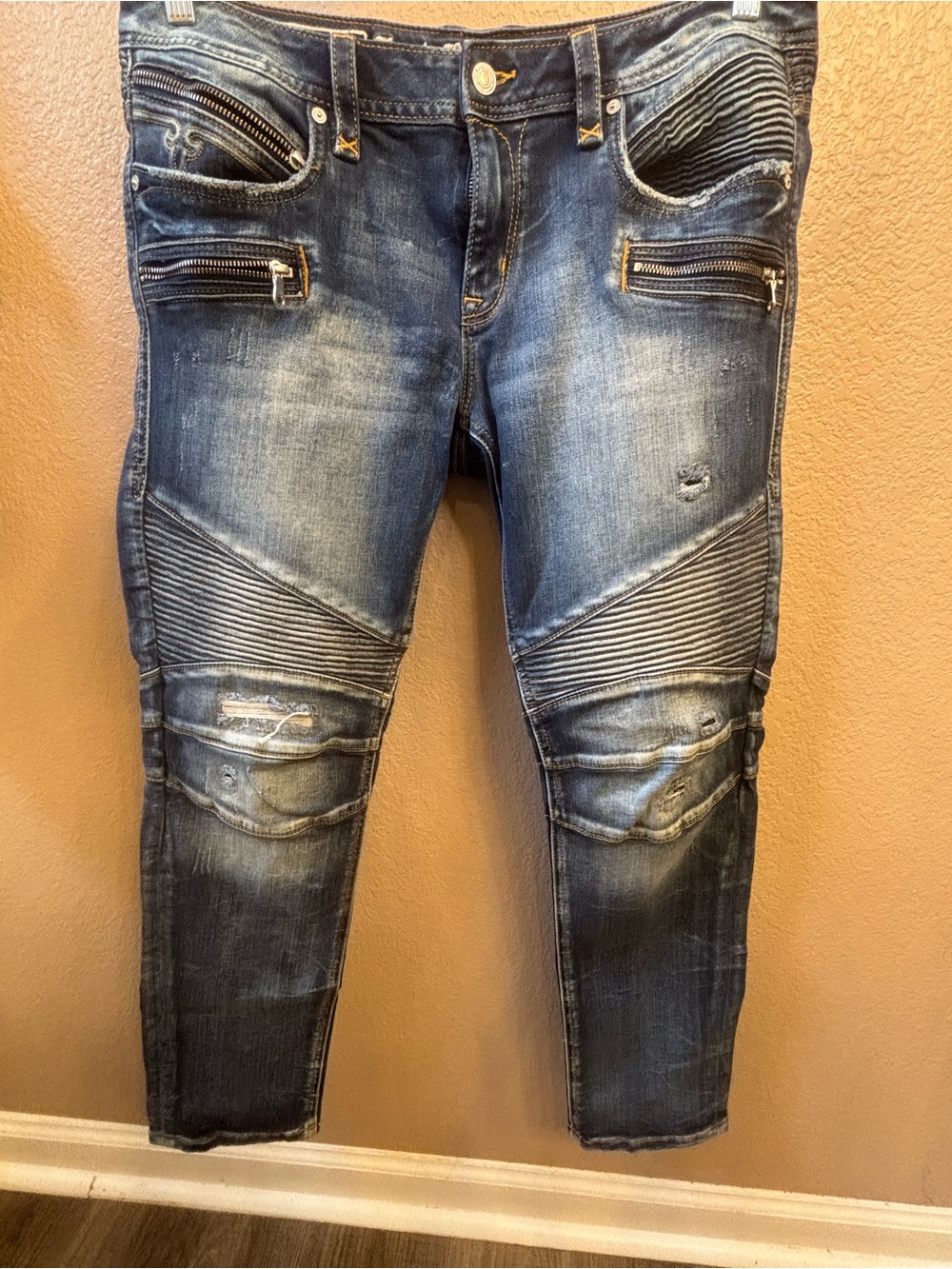 Rock Revival Women’s Distressed Skinny Jeans - Blue Wash